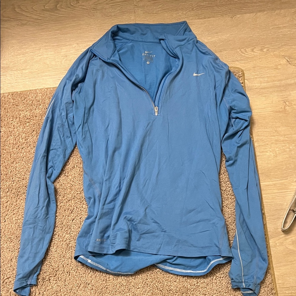 Nike Blue Long-Sleeve Quarter-Zip Top